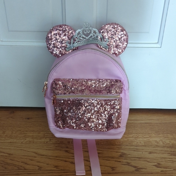 Disney Cruise Line Minnie Ears Sequin Pink Backpack Bibbidi Bobbidi Boutique s-l400.jpg main image 3